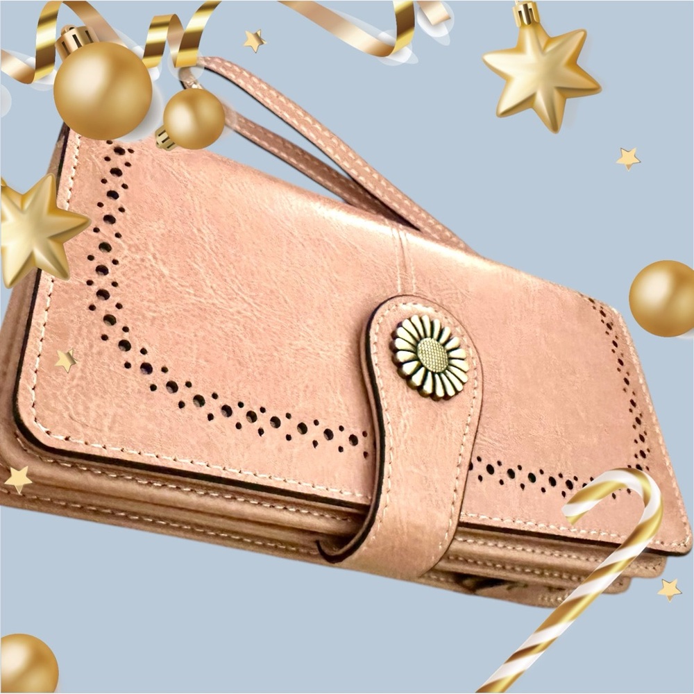 AMAZONS ESSENTIALS BIG WALLET/Wristlet in mauve with huge organization! - Picture 2 of 10
